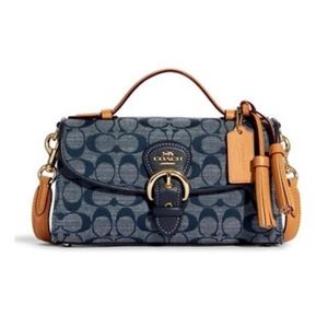 Coach Blue and Tan Crossbody Bag